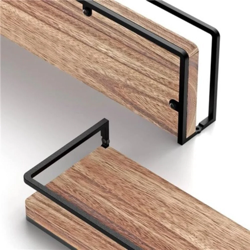 Meangood Floating Shelves Wall Mounted Set of 2, Rustic Wood Wall Storage new